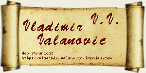 Vladimir Valanović vizit kartica